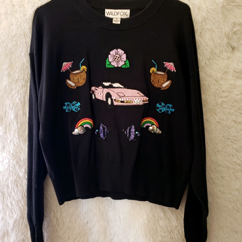 Wildfox embroidered sweater